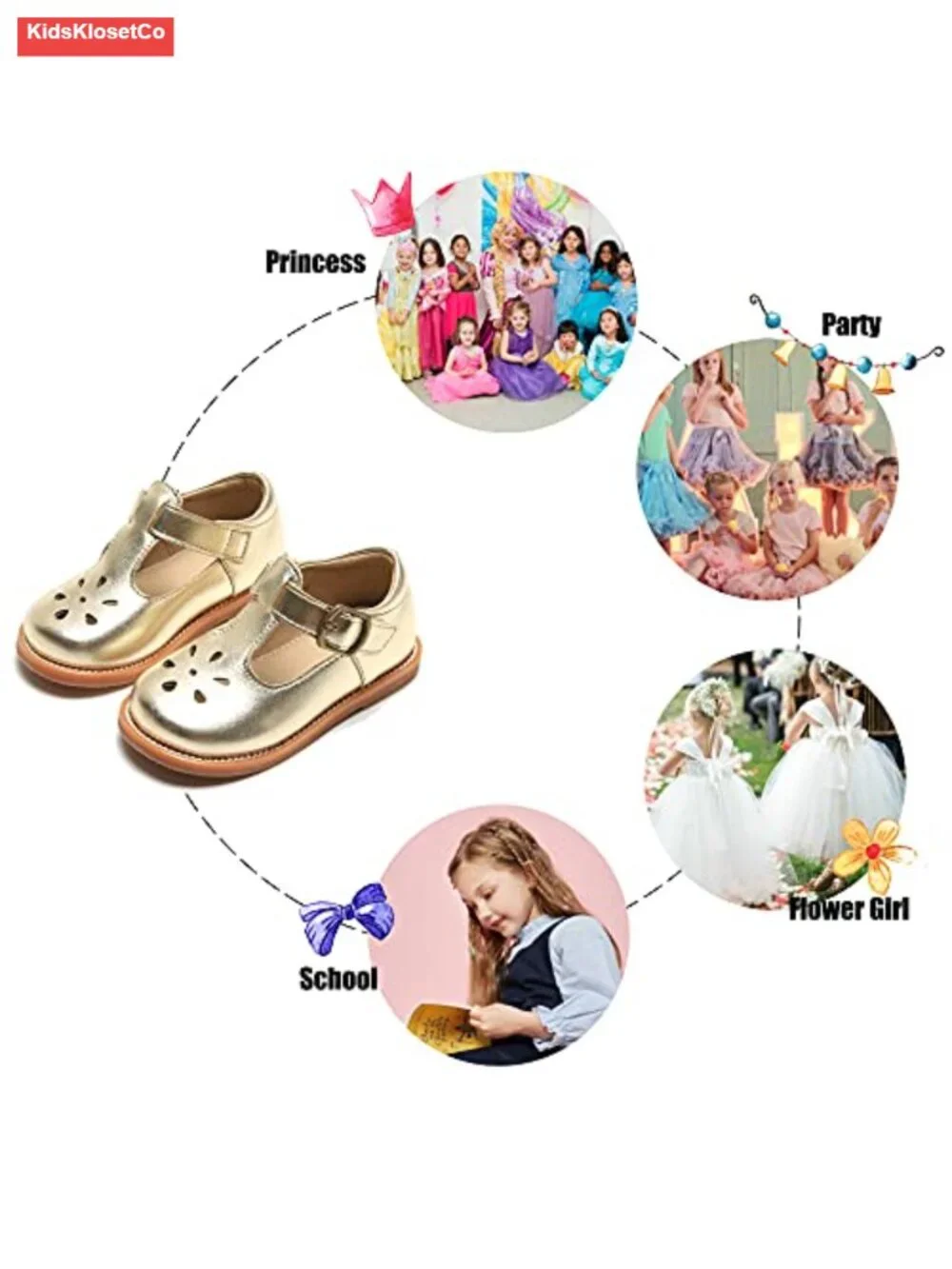 Toddler Mary Jane Dress Shoes - Ballet Flats for Girl Party School Shoes
